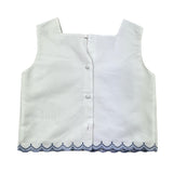 Etro Top Giromanica Tinta Unita Con Ricami Bianco Per Bambina