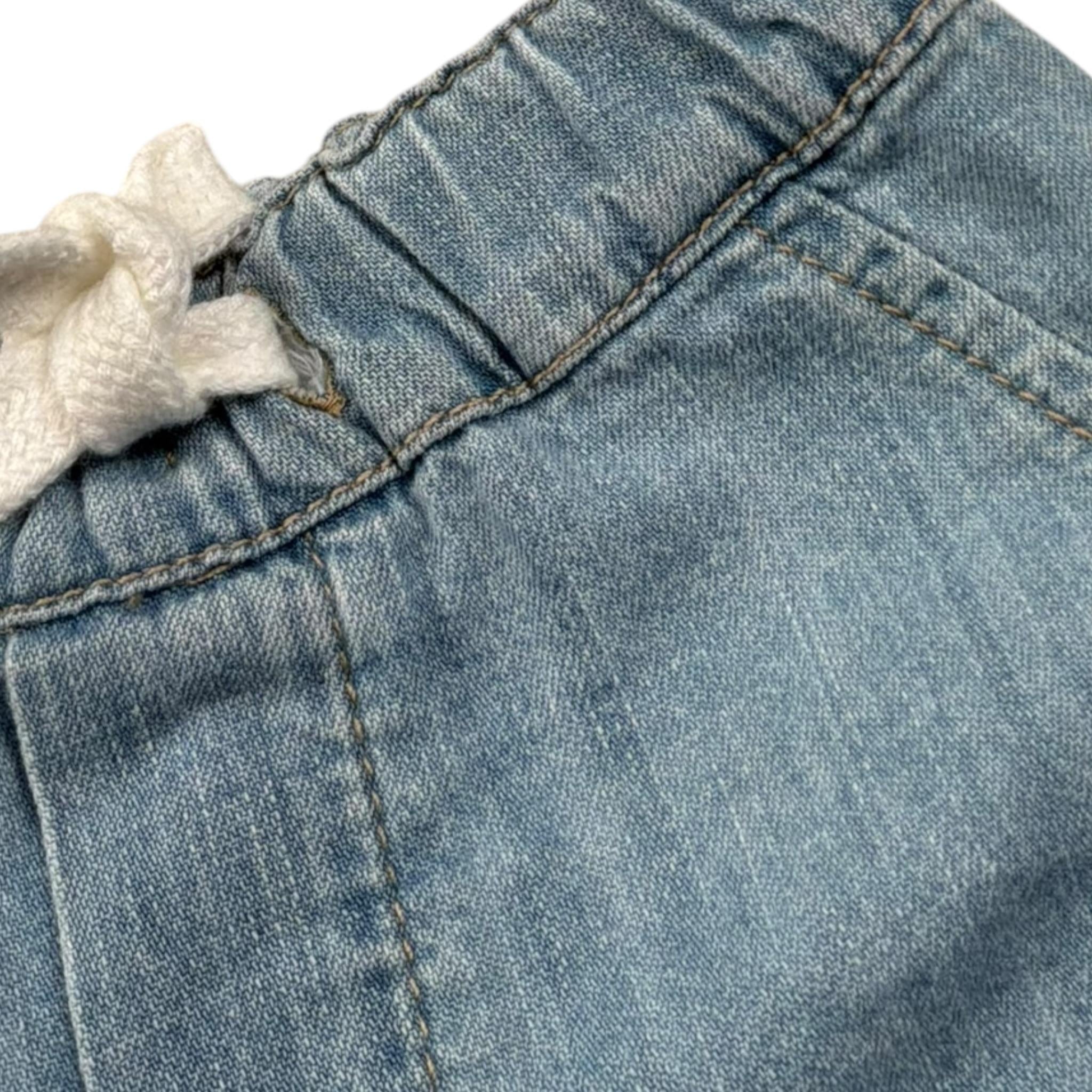 Please Bermuda Tinta Unita In Denim per Neonato RE71010B71 AZZURRO PLEASE 