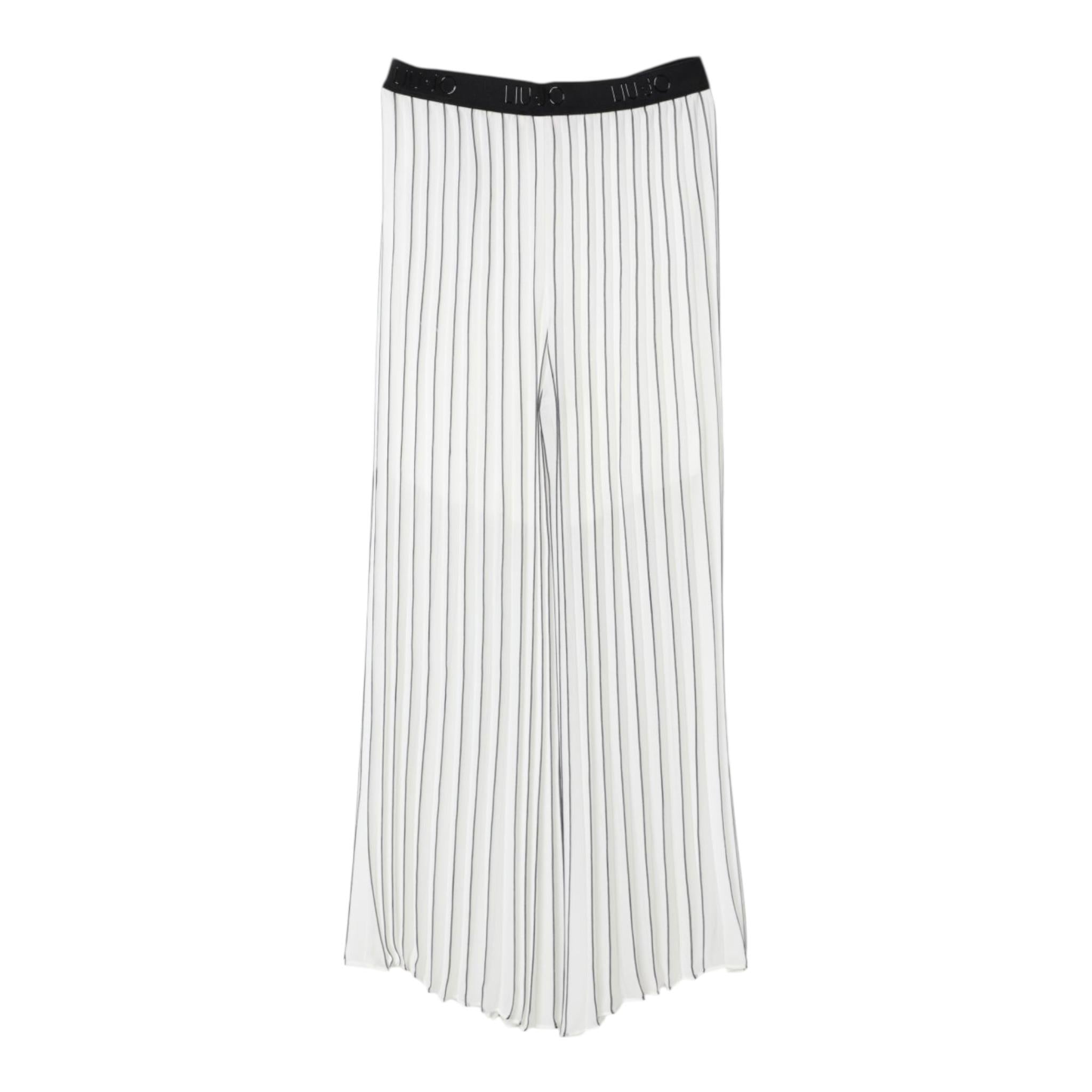 Liu Jo Pantalone Tinta Unita con Fantasia A Righe per Bambina GA5071XX BIANCO LIU JO 
