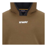 K-WAY felpa bicolore con cappuccio e logo Marrone per Bambino K81389W MARRONE K-WAY 