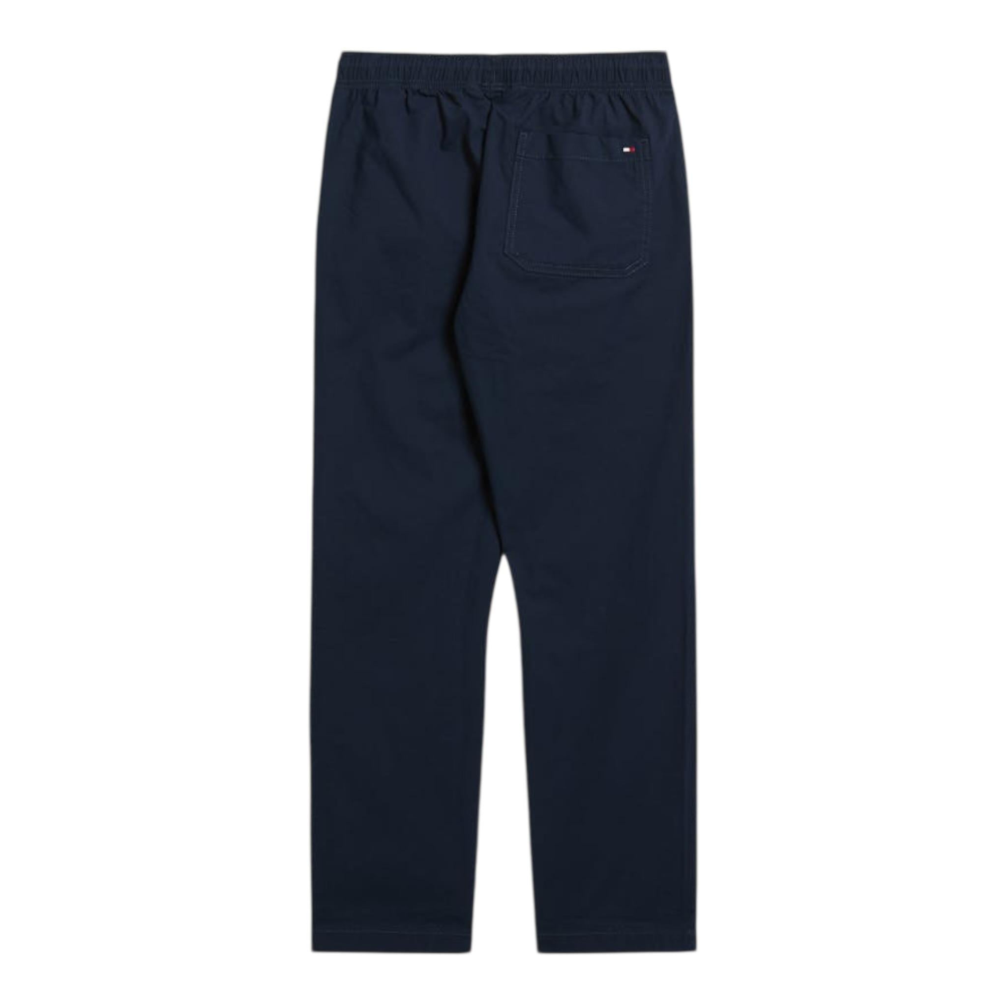 Tommy Hilfiger Pantalone Tinta Unita con Elastico In Vita per Bambino KB0KB09764 BLU TOMMY HILFIGER 