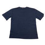 Tommy Hilfiger T-Shirt Girocollo Tinta Unita con Logo per Bambino KB0KB085755 BLU TOMMY HILFIGER 