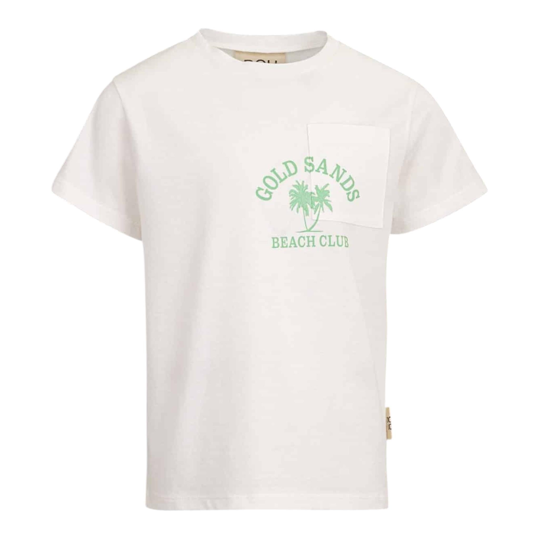 Dou Dou T-Shirt Girocollo Tinta Unita con Stampa per Bambino DW8P21X BIANCO DOU DOU 