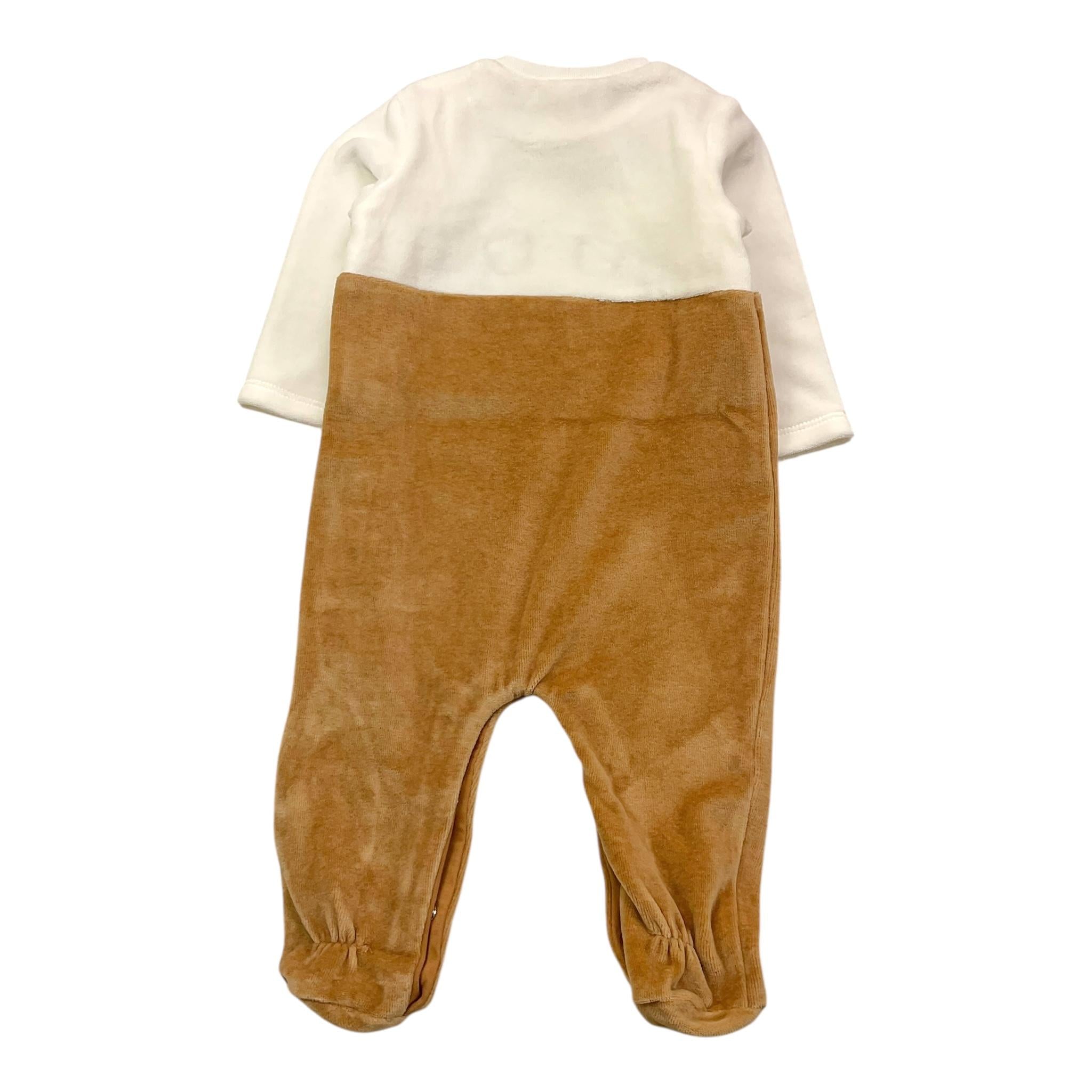 MAYORAL tutina bicolore manica lunga in velluto Bianco/marrone per Neonato 2626 BIANCO/MARRONE MAYORAL 
