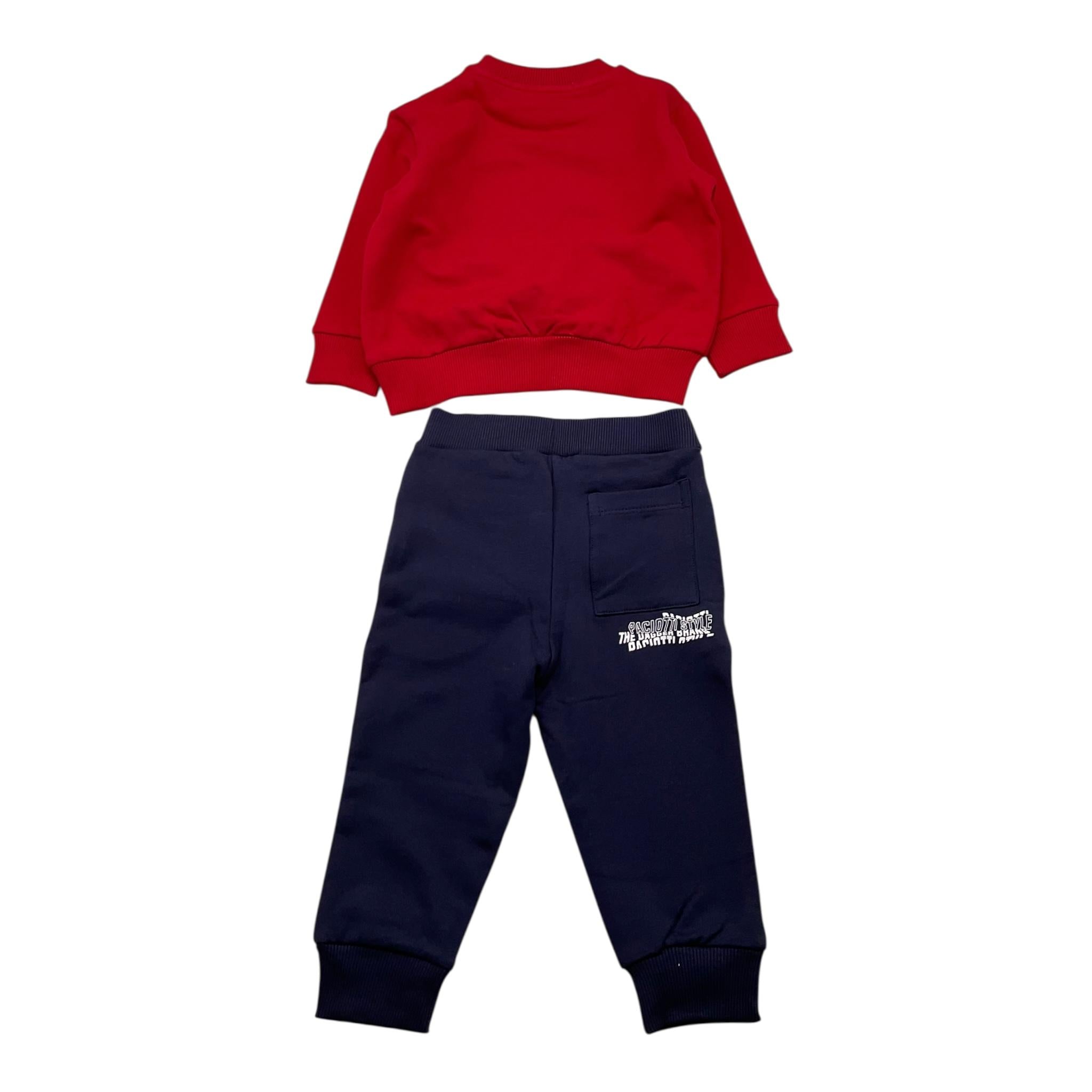 CESARE PACIOTTI completo 2pz felpa-pantalone bicolore Rosso/nero per Neonato COMP5320B ROSSO/NERO CESARE PACIOTTI 