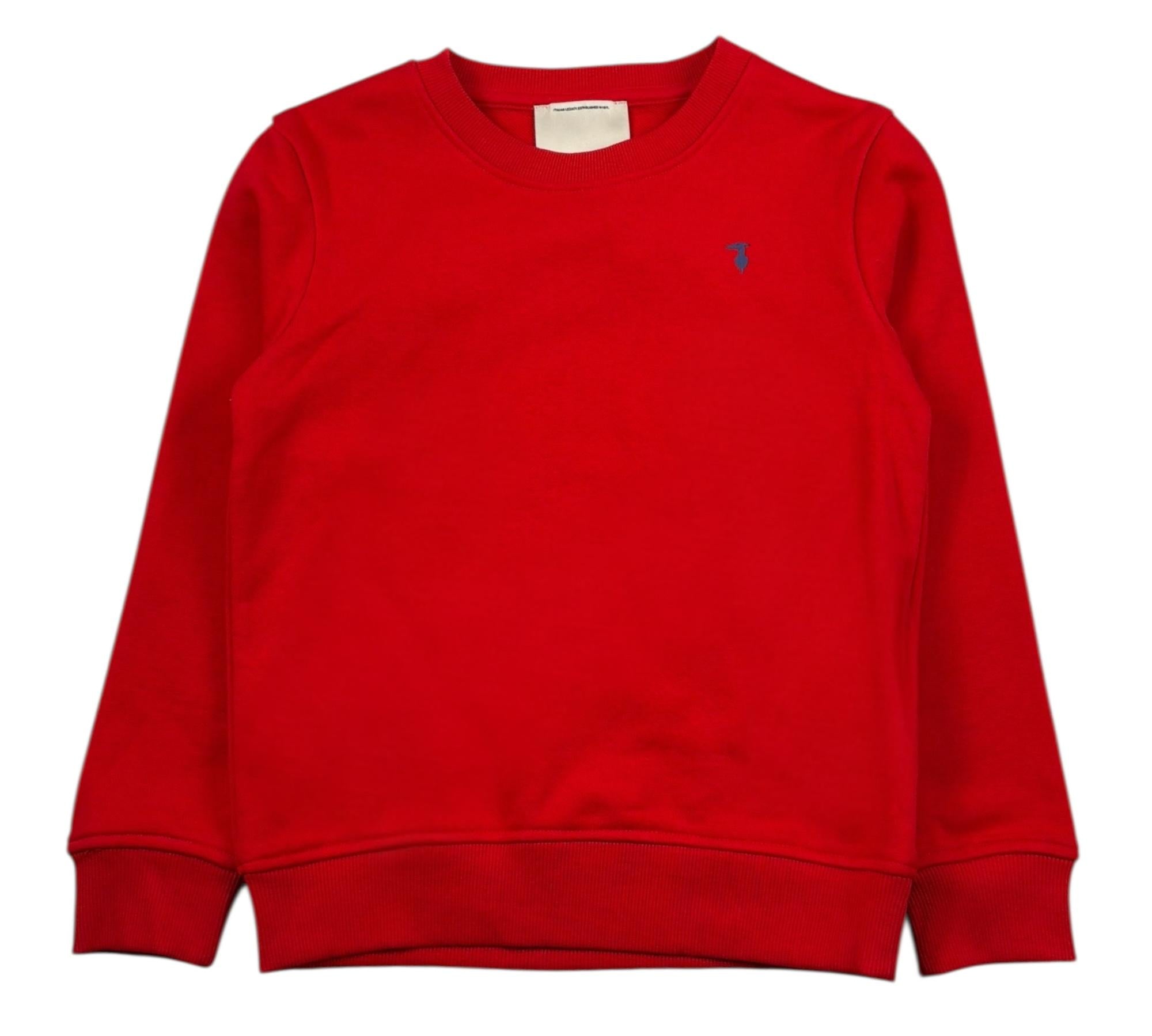 Trussardi Felpa Girocollo Tinta Unita con Logo per Bambino TBP26001FE ROSSO TRUSSARDI 
