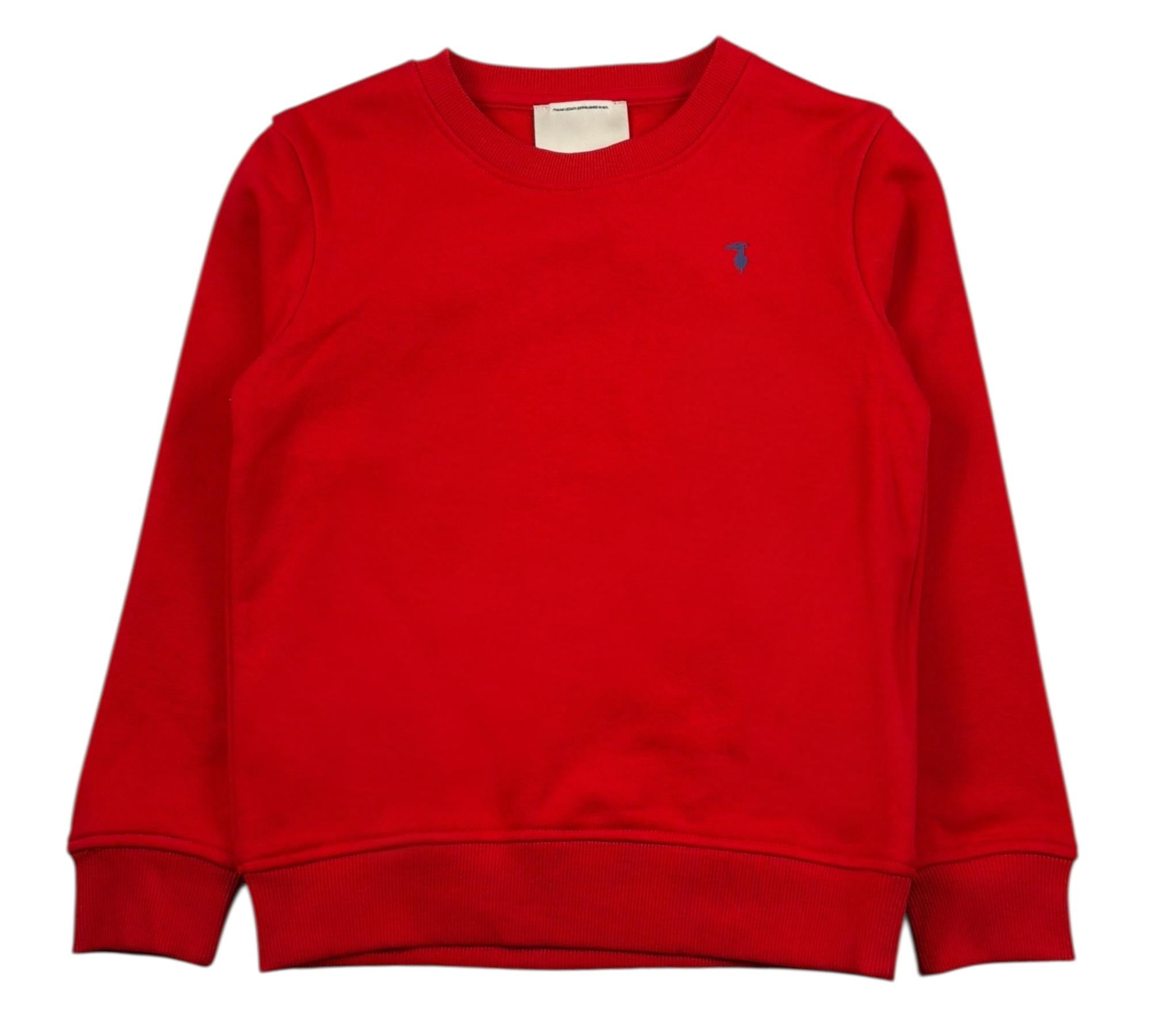 Trussardi Felpa Girocollo Tinta Unita con Logo per Bambino TBP26001FE ROSSO TRUSSARDI 