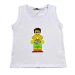 Mousse Canotta Tinta Unita con Stampa per Neonato DINOBEACHHN BIANCO MOUSSE 