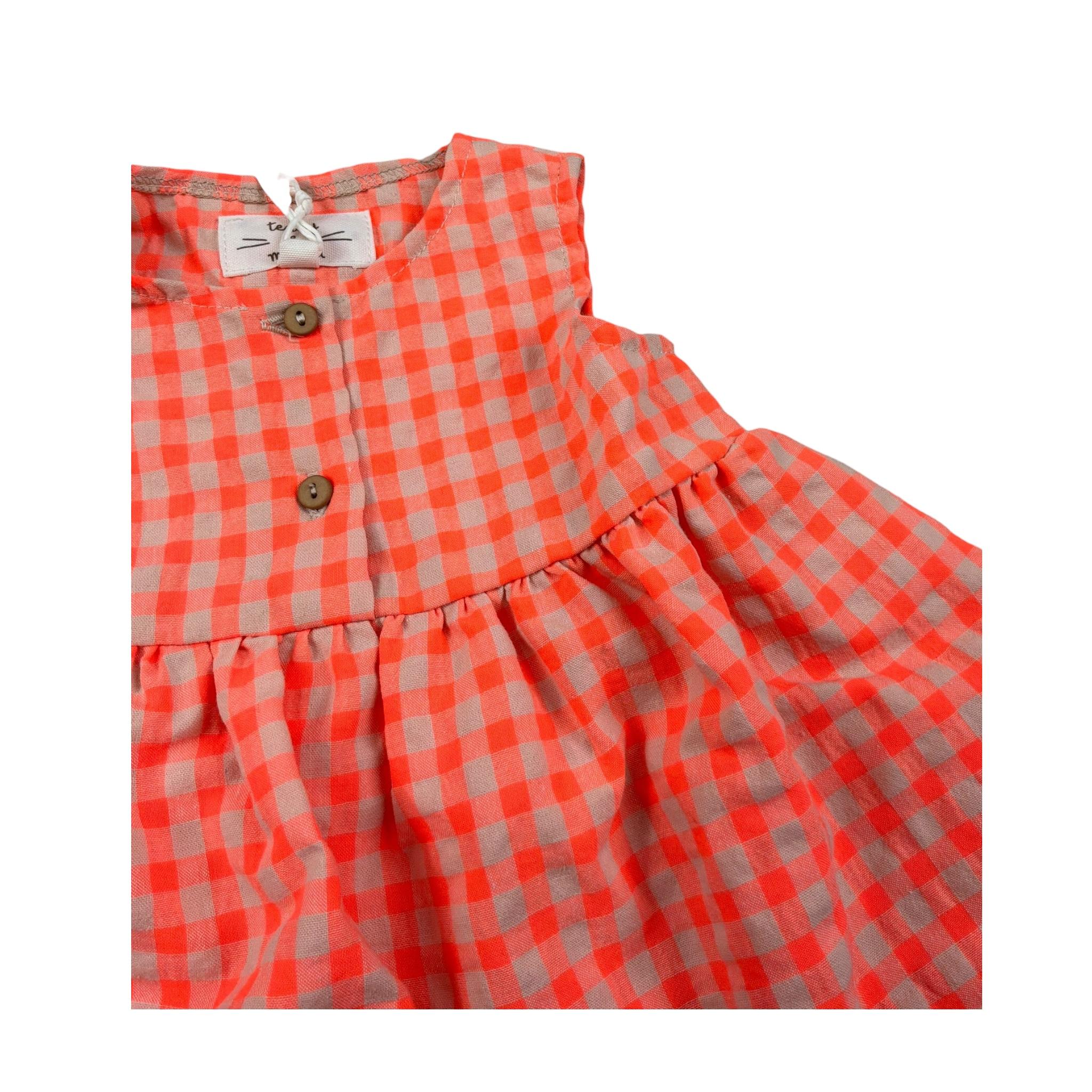 Teddy E Minou Abito Fantasia Quadretti con Culotte per Neonata E25AB032159 ARANCIONE FLUO TEDDY E MINOU 