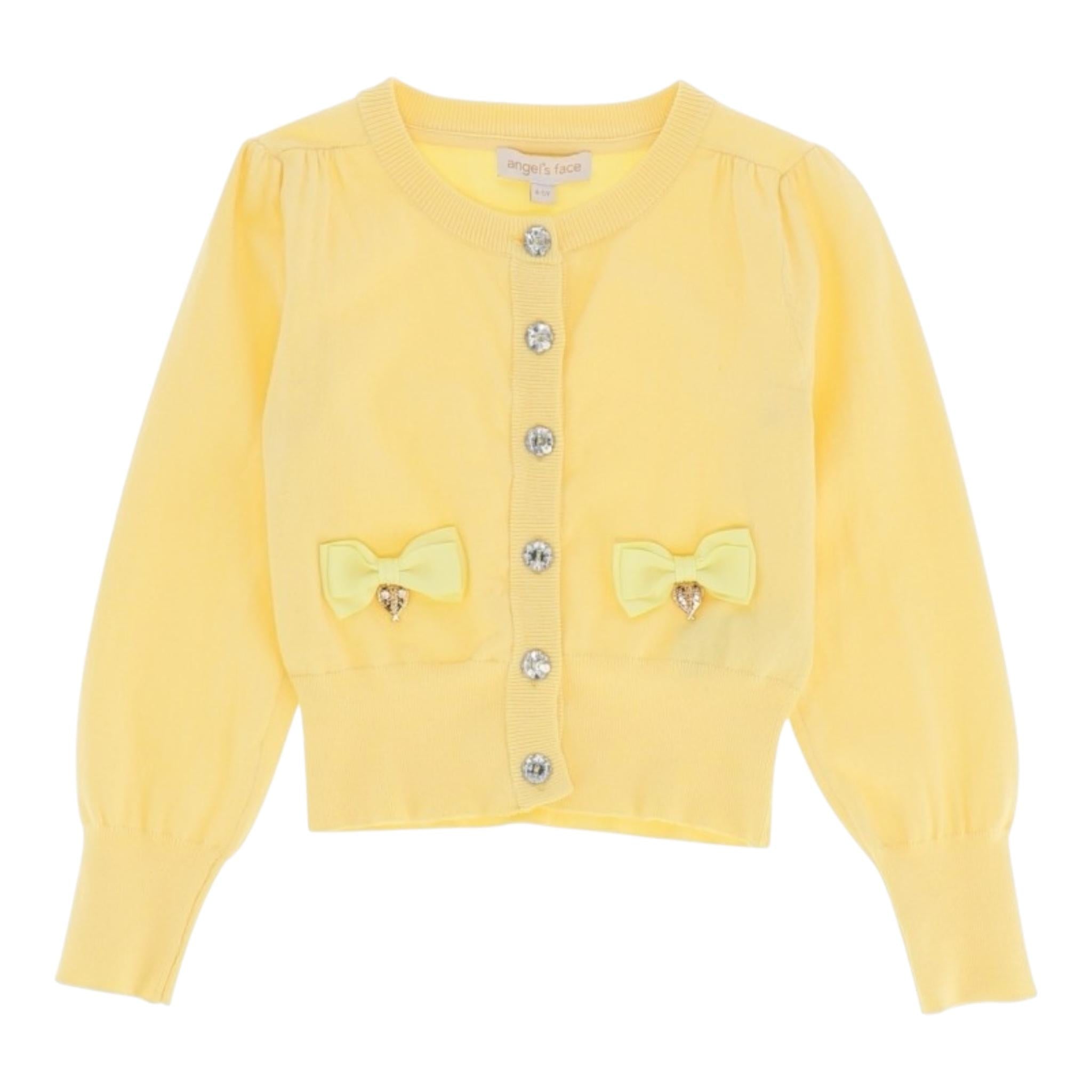 Angel'S Face Cardigan Tinta Unita con Fiocchi per Bambina NICOLETTE GIALLO ANGEL'S FACE 