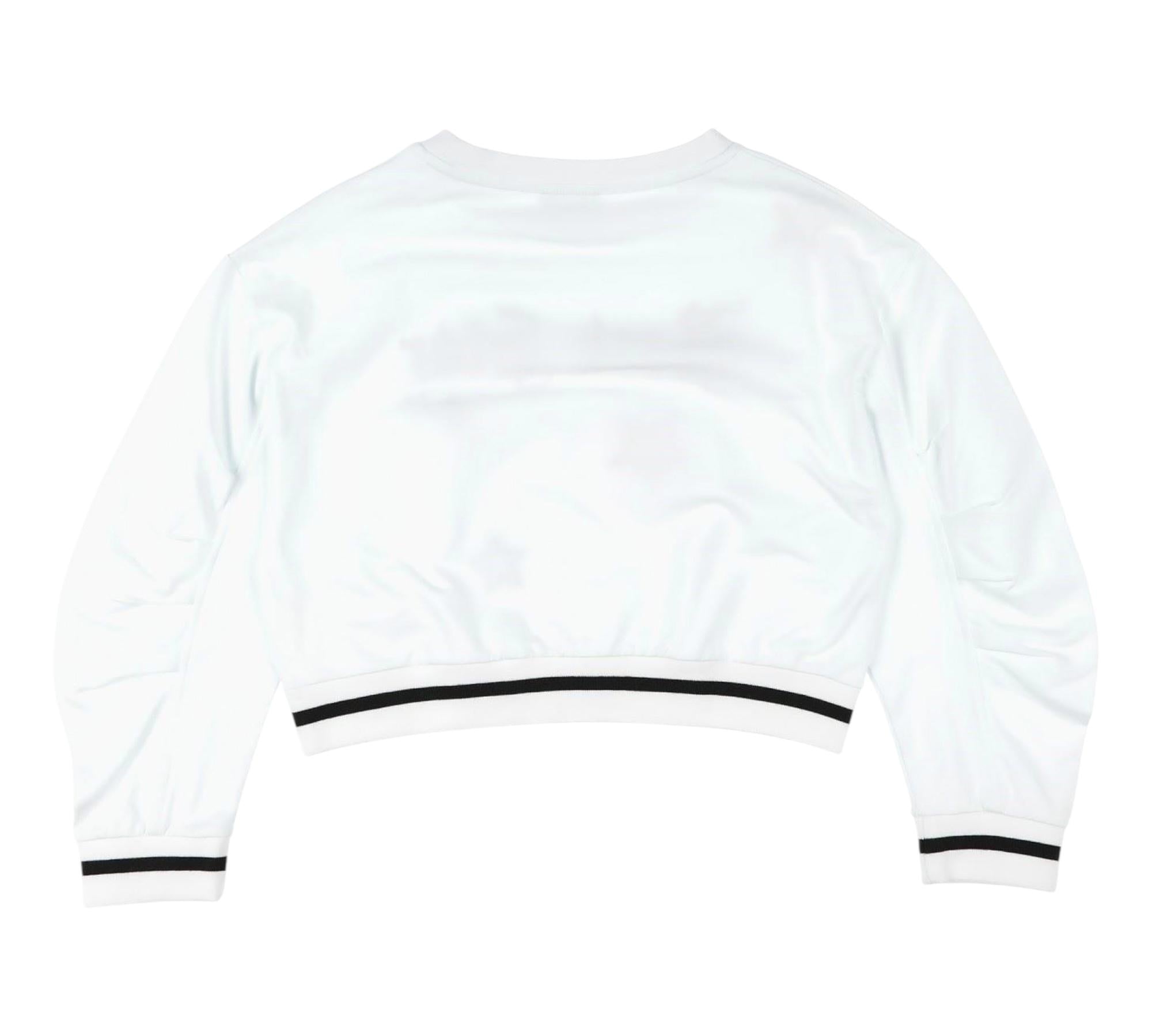 Monnalisa Felpa Chiusa Girocollo Tinta Unita con Stampa per Bambina 499609 BIANCO MONNALISA 