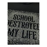 John Richmond T-Shirt Girocollo Tinta Unita con Brillantini per Bambina RGP26065TS NERO JOHN RICHMOND 