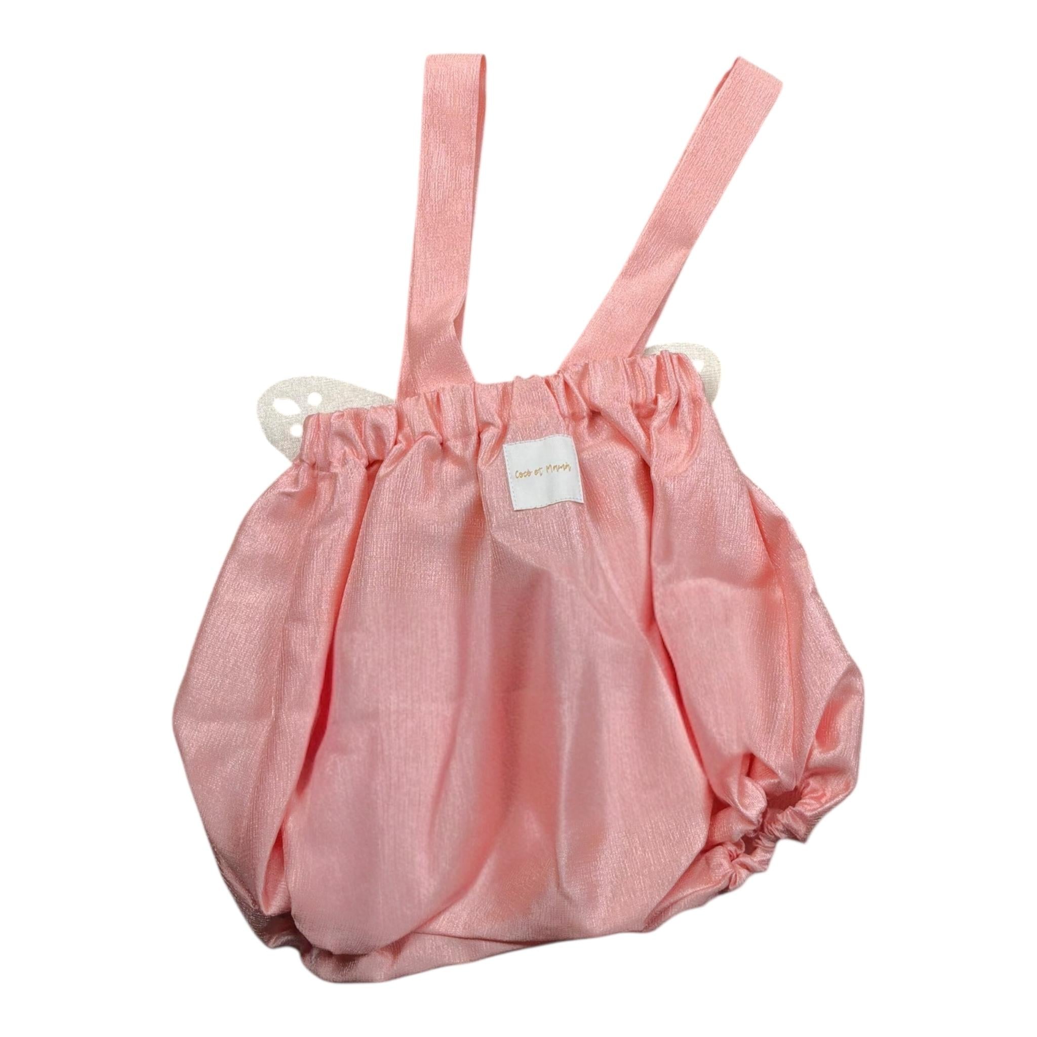 Coco' Et Mama' Salopette Tinta Unita con Fiocco per Neonata ECRU ROSA COCO' ET MAMA' 