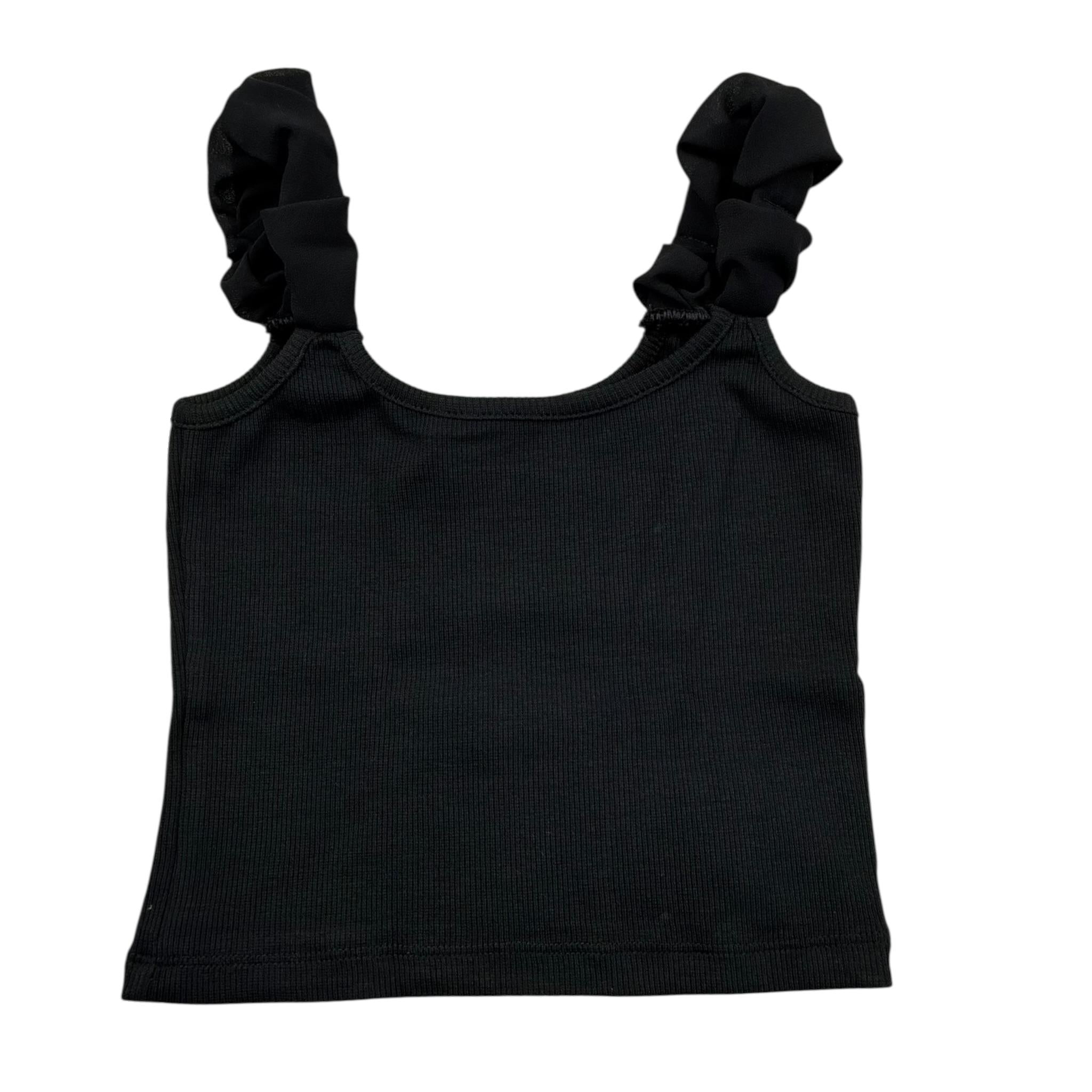 Lu Lu By Miss Grant Top tinta unita A Bretelle Nero per Bambina LL3501 NERO LU LU BY MISS GRANT 