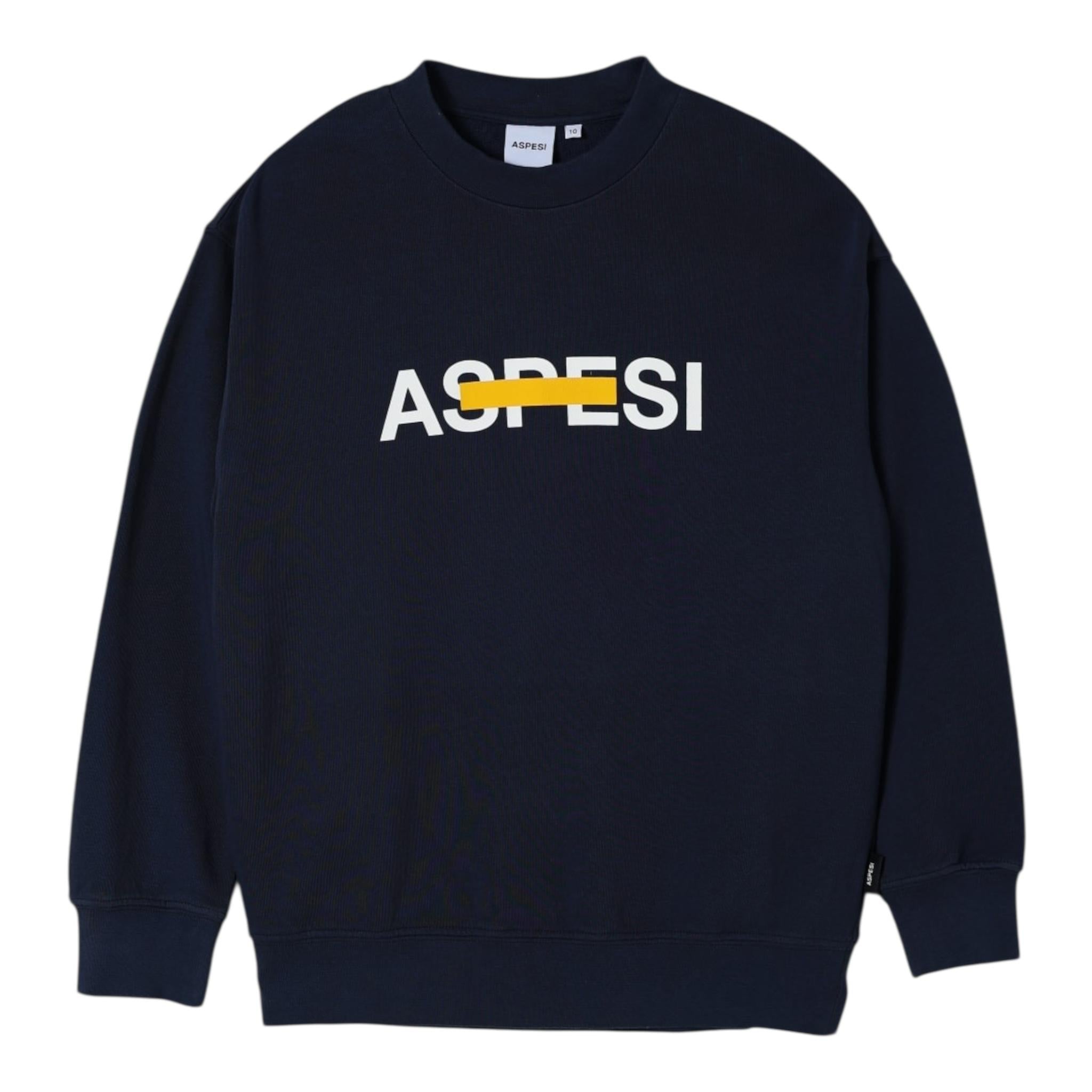 Aspesi Felpa Girocollo Tinta Unita con Stampa per Bambino S25054MFM7067 BLU ASPESI 