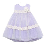 Abel & Lula Abito Cerimonia Tinta Unita con Tulle Giromanica per Neonata 5016 LILLA ABEL & LULA 