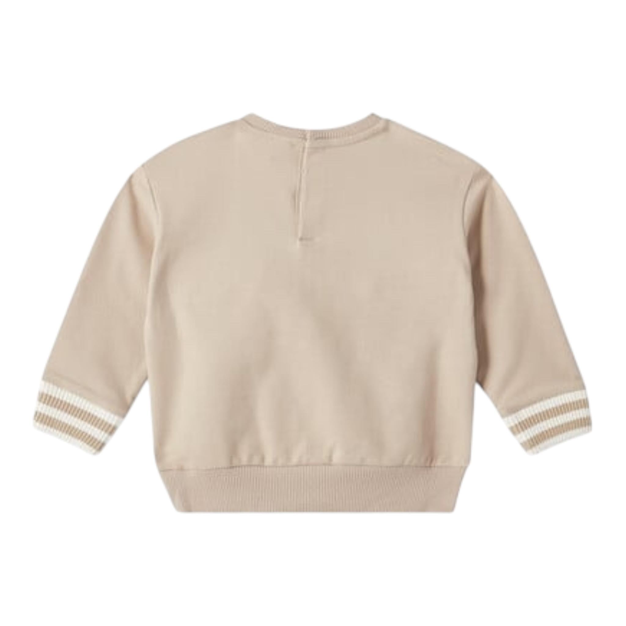 EMPORIO ARMANI felpa girocollo tinta unita con stampa Beige per Bambino 6DHMJ7J BEIGE EMPORIO ARMANI 