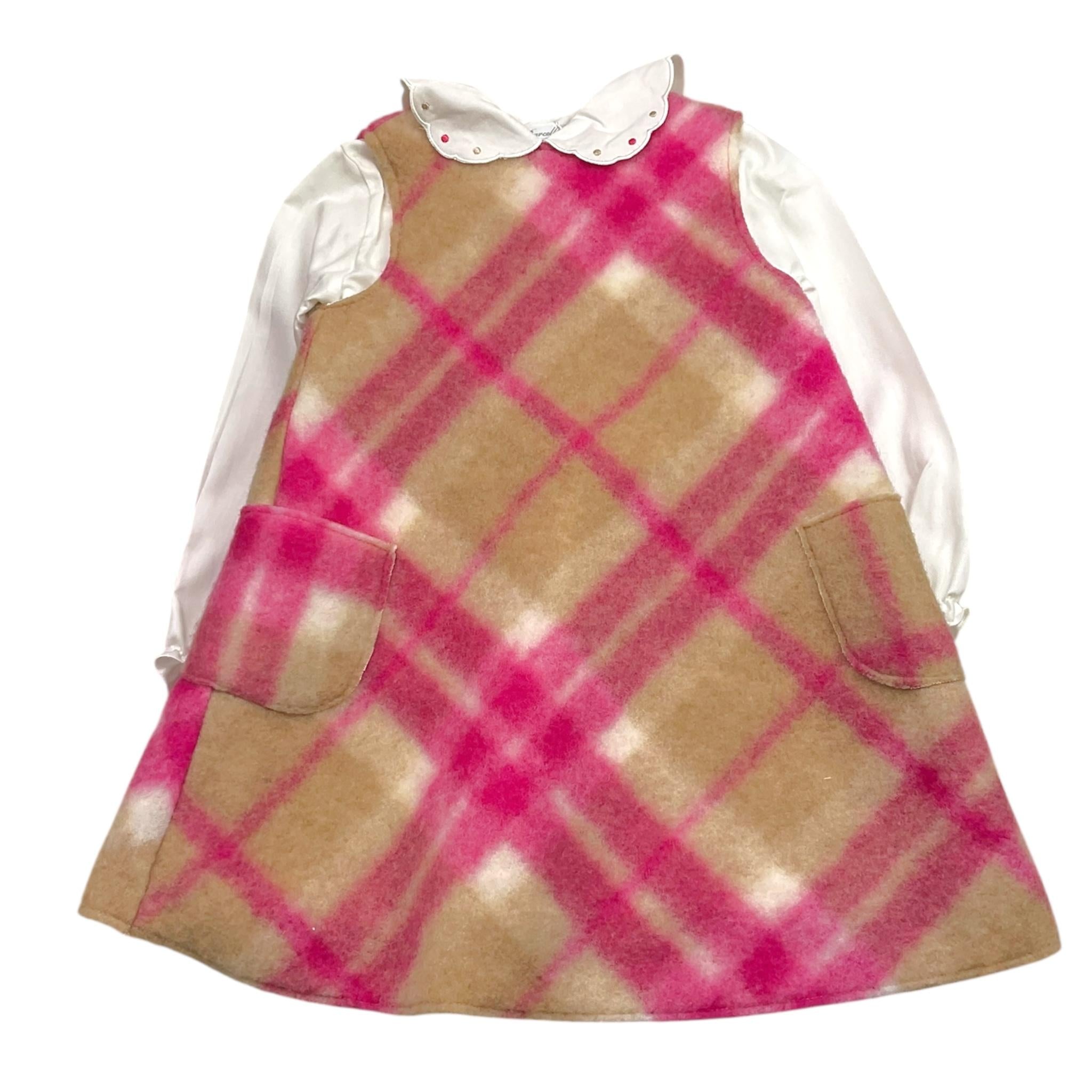 BARCELLINO completo 2pz abito-camicia bicolore Bianco per Neonata 106504 BIANCO BARCELLINO 