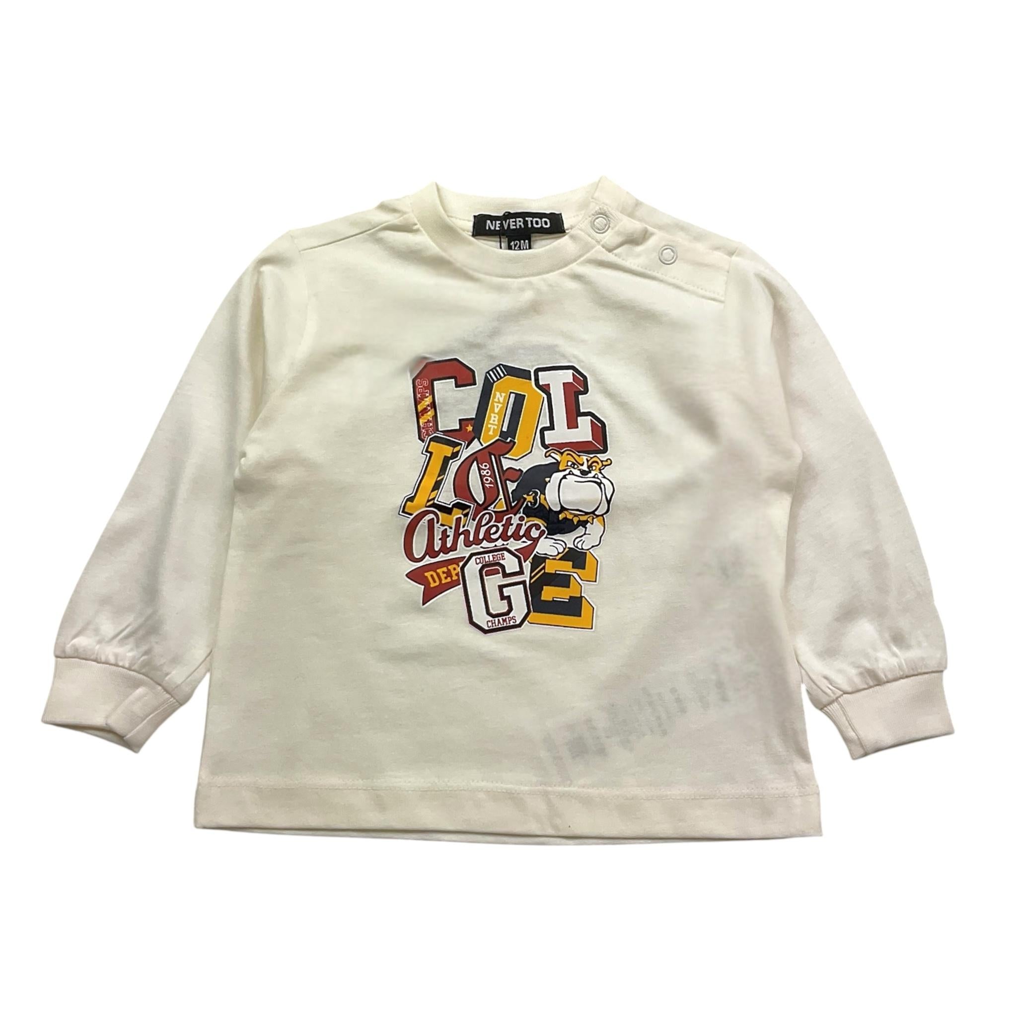 NEVER TOO shirt girocollo tinta unita con stampa Bianco per Neonato NT2202NX BIANCO NEVER TOO 