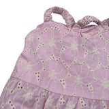 M+E' Abito tinta unita In Pizzo Sangallo Rosa per Bambina UE1784J ROSA M+E' 