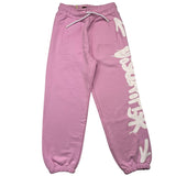 Disclaimer Pantalone Tuta Tinta Unita Con Stampa In Contrasto Rosa Per Bambina