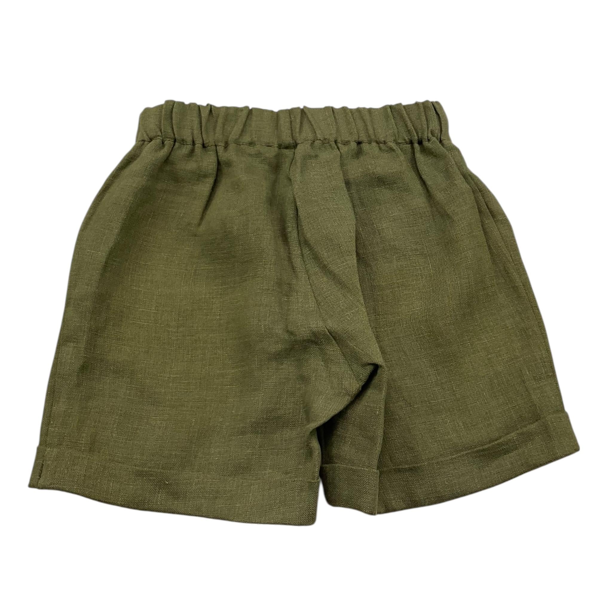 La Stupenderia Bermuda Tinta Unita con Elastico In Vita per Bambino TCBR71 VERDE LA STUPENDERIA 