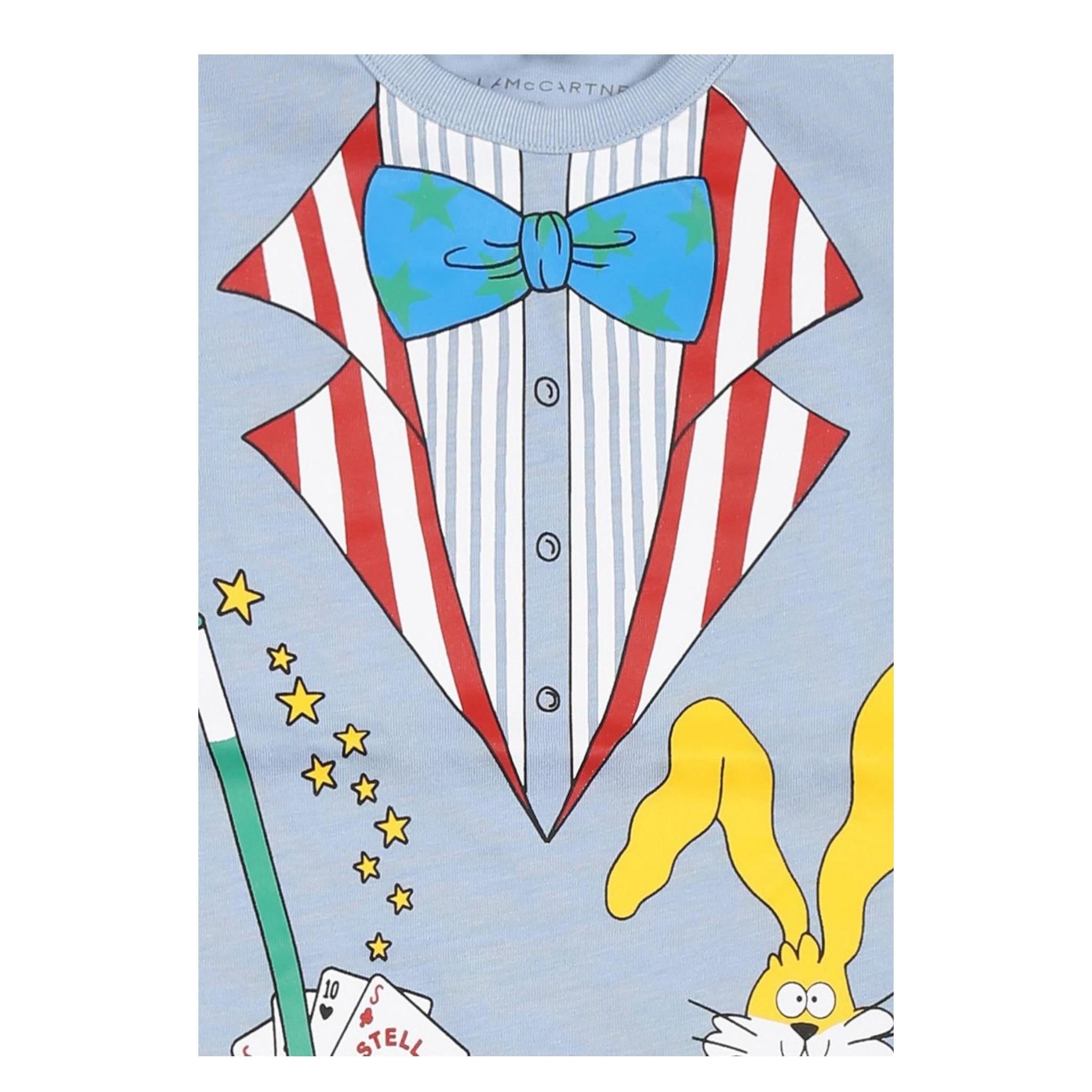 Stella Mccartney Pagliaccetto Mezza Manica Tinta Unita con Stampa per Bambino TWC511 AZZURRO STELLA McCARTNEY 