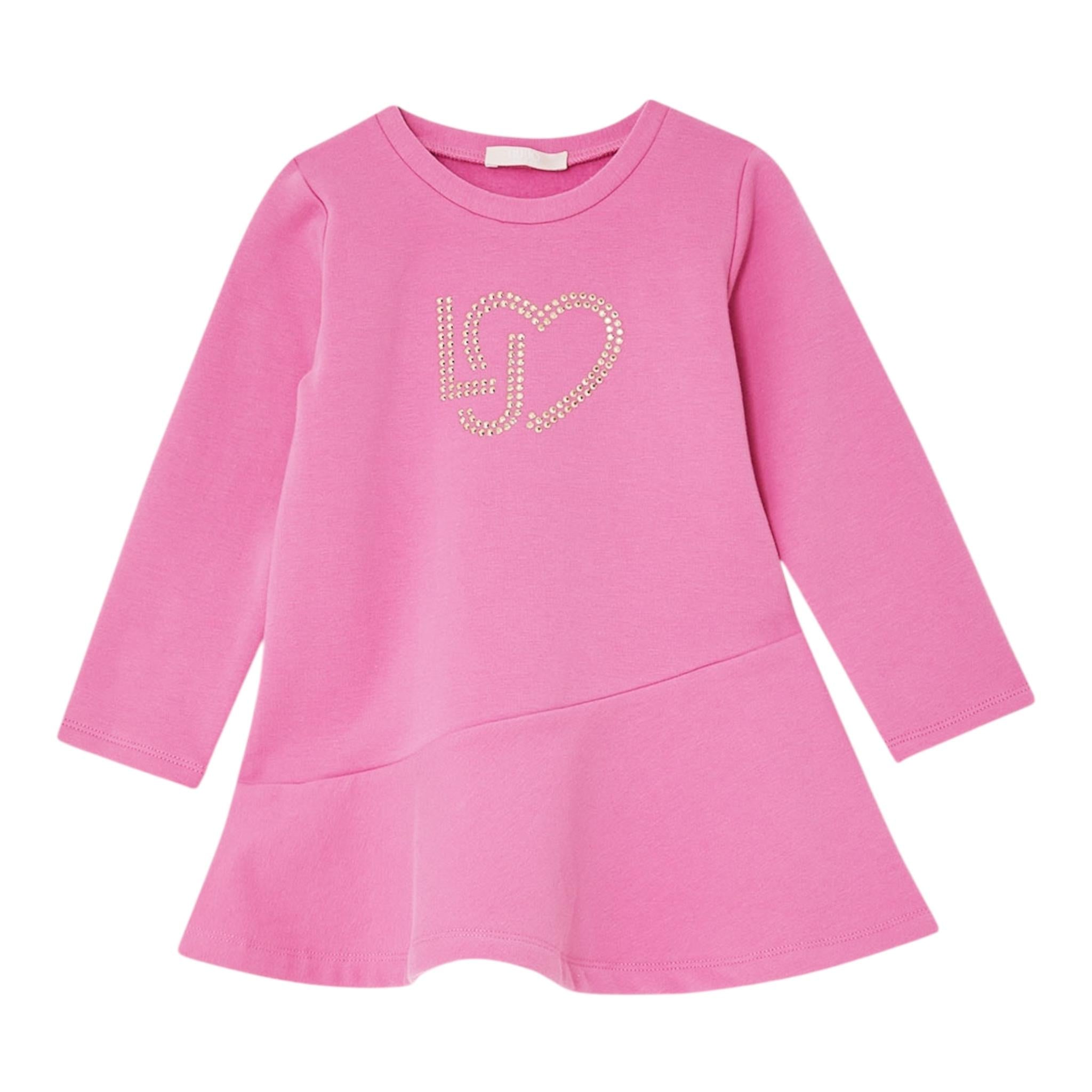 LIU JO abito modello felpa tinta unita con stampa Rosa per Neonata KF4023N ROSA LIU JO 