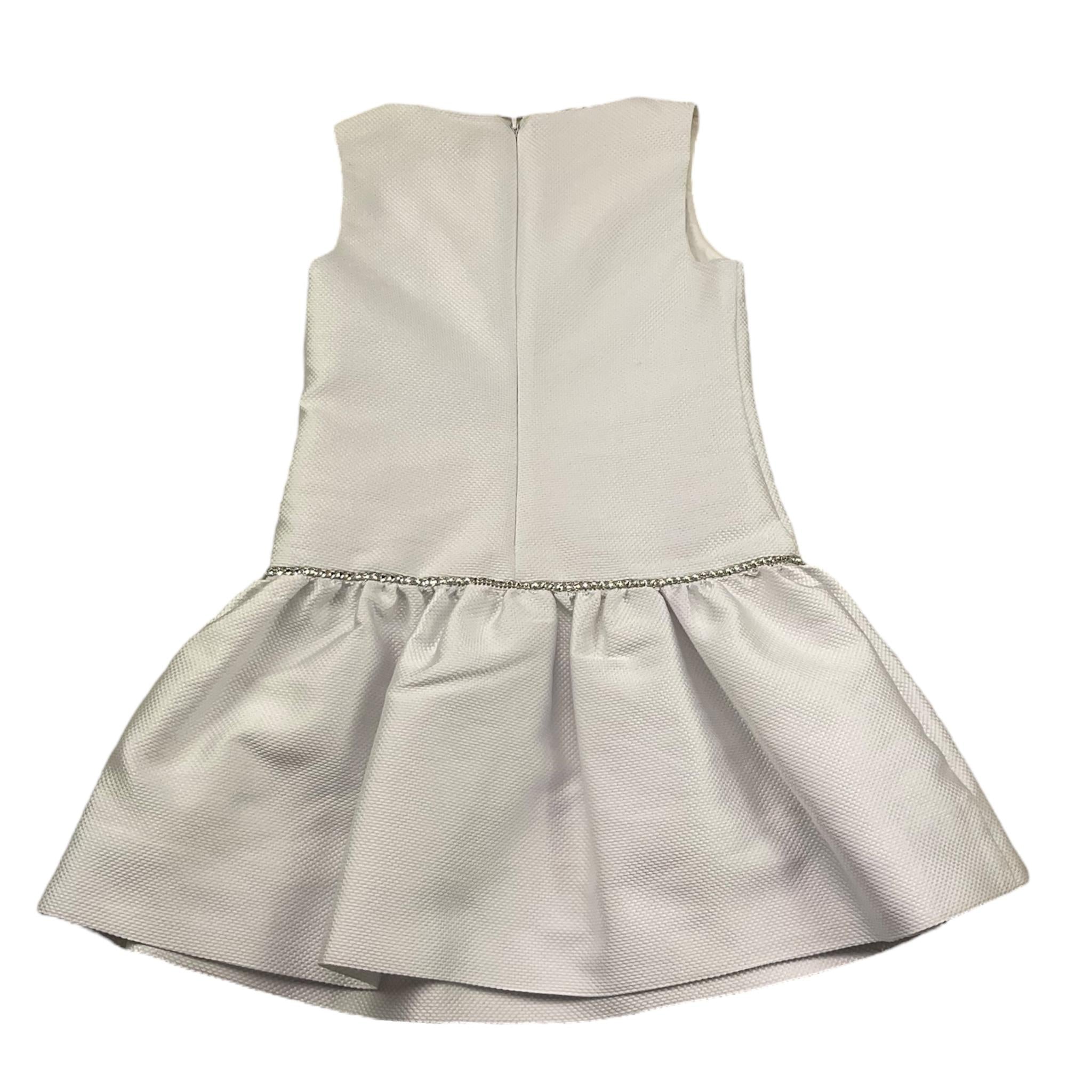 Monnalisa Abito Cerimonia Tinta Unita Giromanica per Bambina 711922 BIANCO MONNALISA 