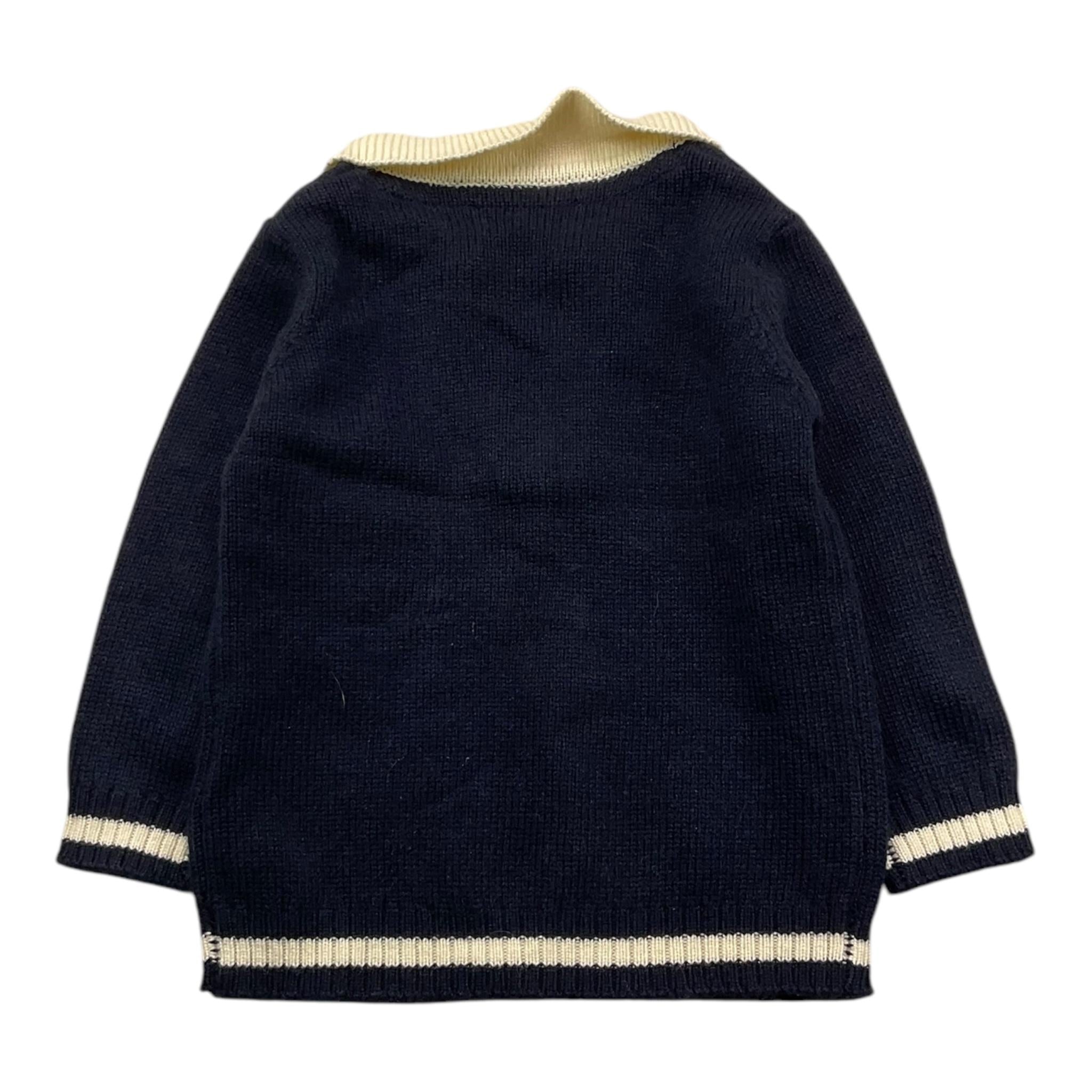 TRUSSARDI maglia tinta unita con colletto Blu per Neonato TIA25089MA BLU TRUSSARDI 