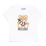 Moschino T-Shirt Girocollo Tinta Unita con Orso per Neonato MNM047XXXN BIANCO MOSCHINO 