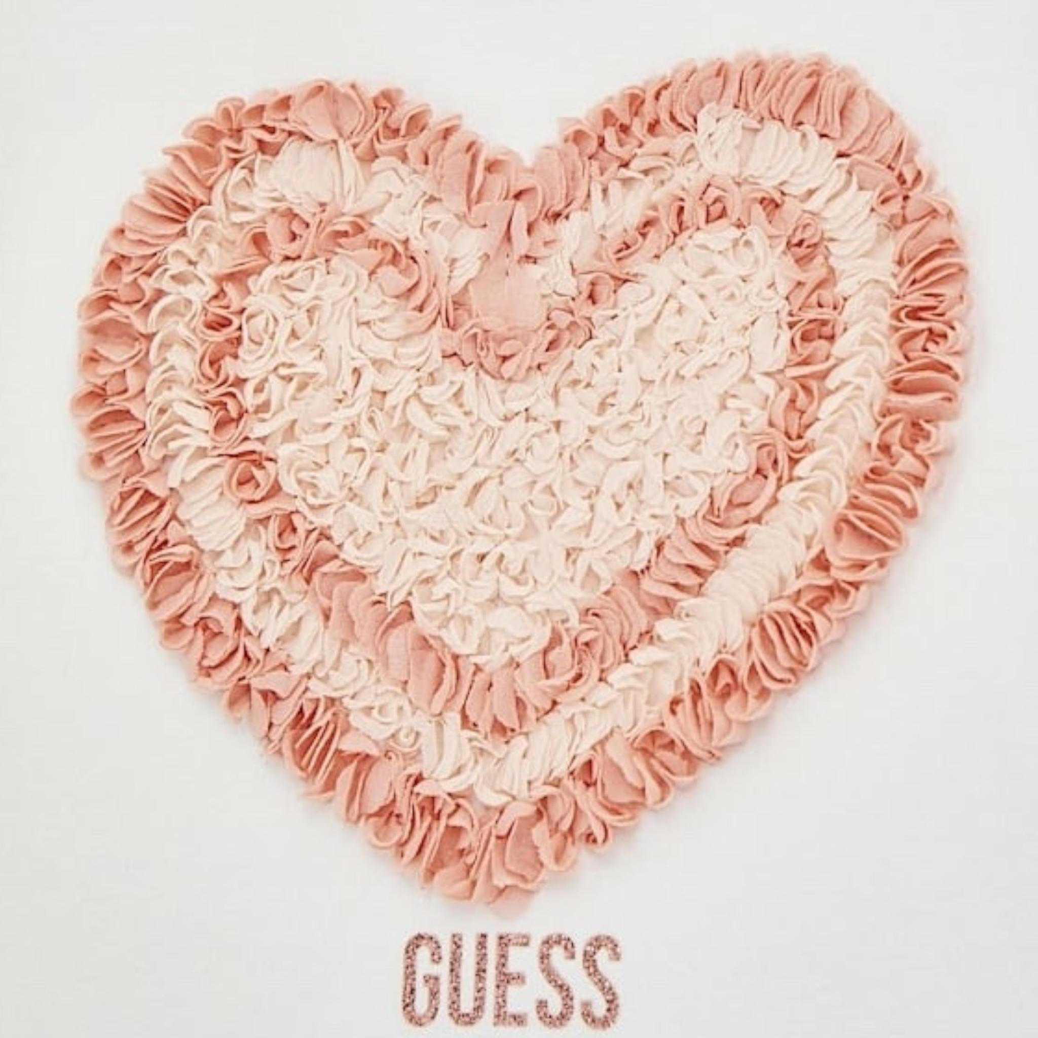Guess T-Shirt Girocollo Tinta Unita con Stampa In Rilievo per Bambina K4RI18K6YW BIANCO GUESS 
