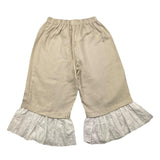 La Stupenderia Schlichte Palazzo-Hose mit Kontrastbesatz in Beige für Mädchen