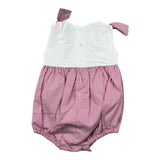 Ilfarobimbi Pagliaccett Bicolore con Fantasia A Righe per Neonata GELSOMINO BIANCO/ROSA ILFAROBIMBI 