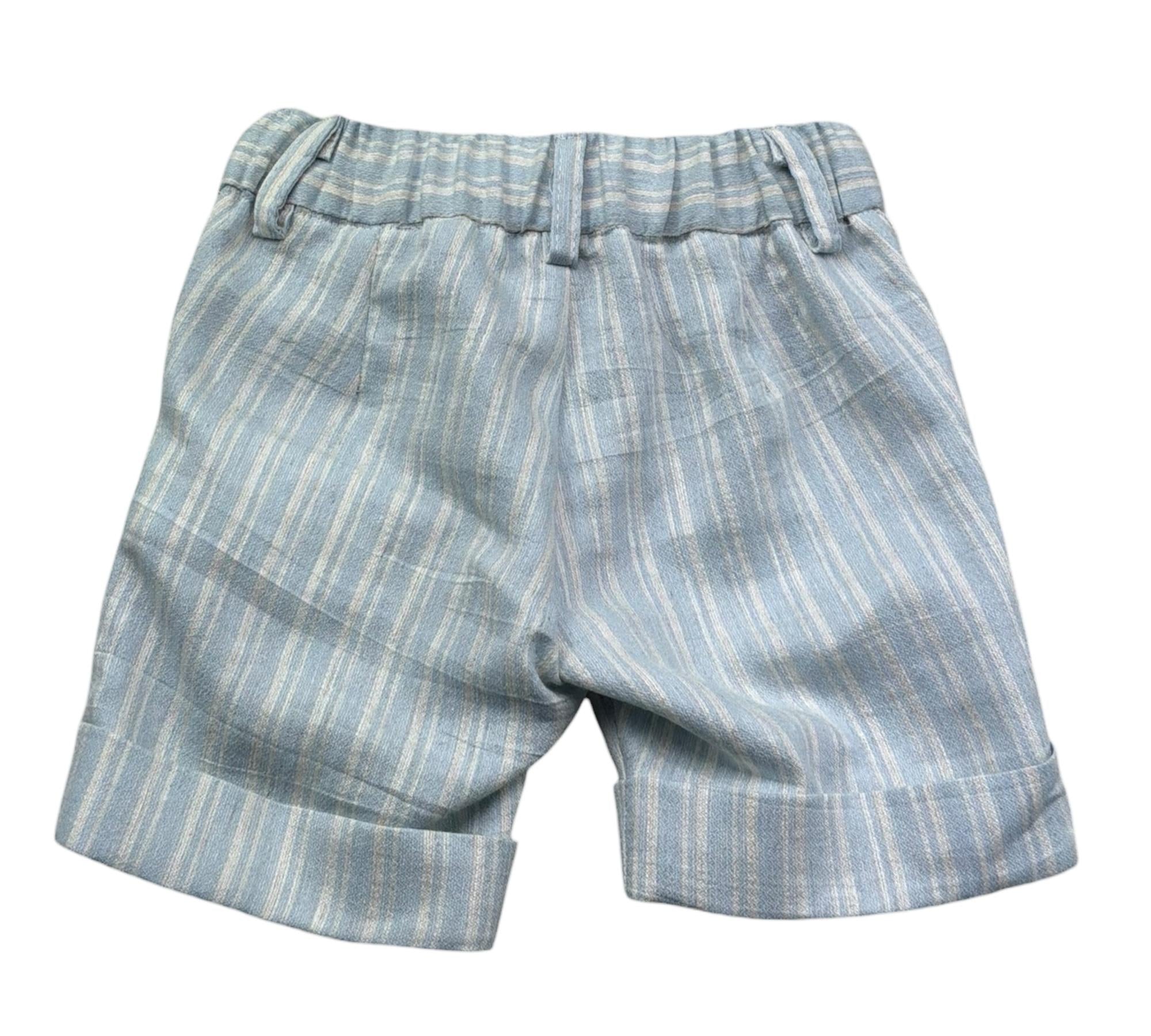 Le Bebe Bermuda Fantasia A Righe con Elastico In Vita per Neonato LBB5378 AZZURRO LE BEBE 