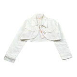 Please Giubbino In Denim Tinta Unita per Bambina JB18132G73X BIANCO PLEASE 