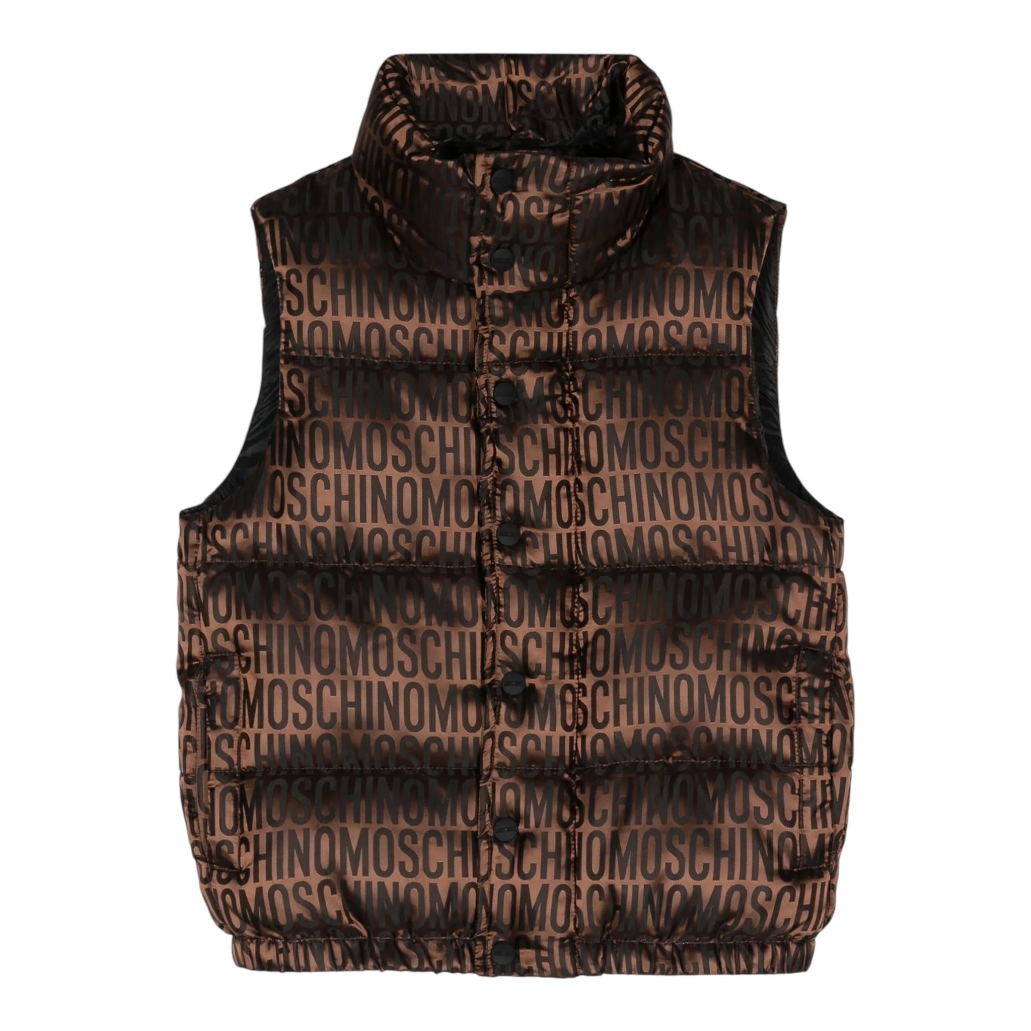 MOSCHINO smanicato tinta unita cn stampe logo Marrone per Bambino HUS04SX MARRONE MOSCHINO 