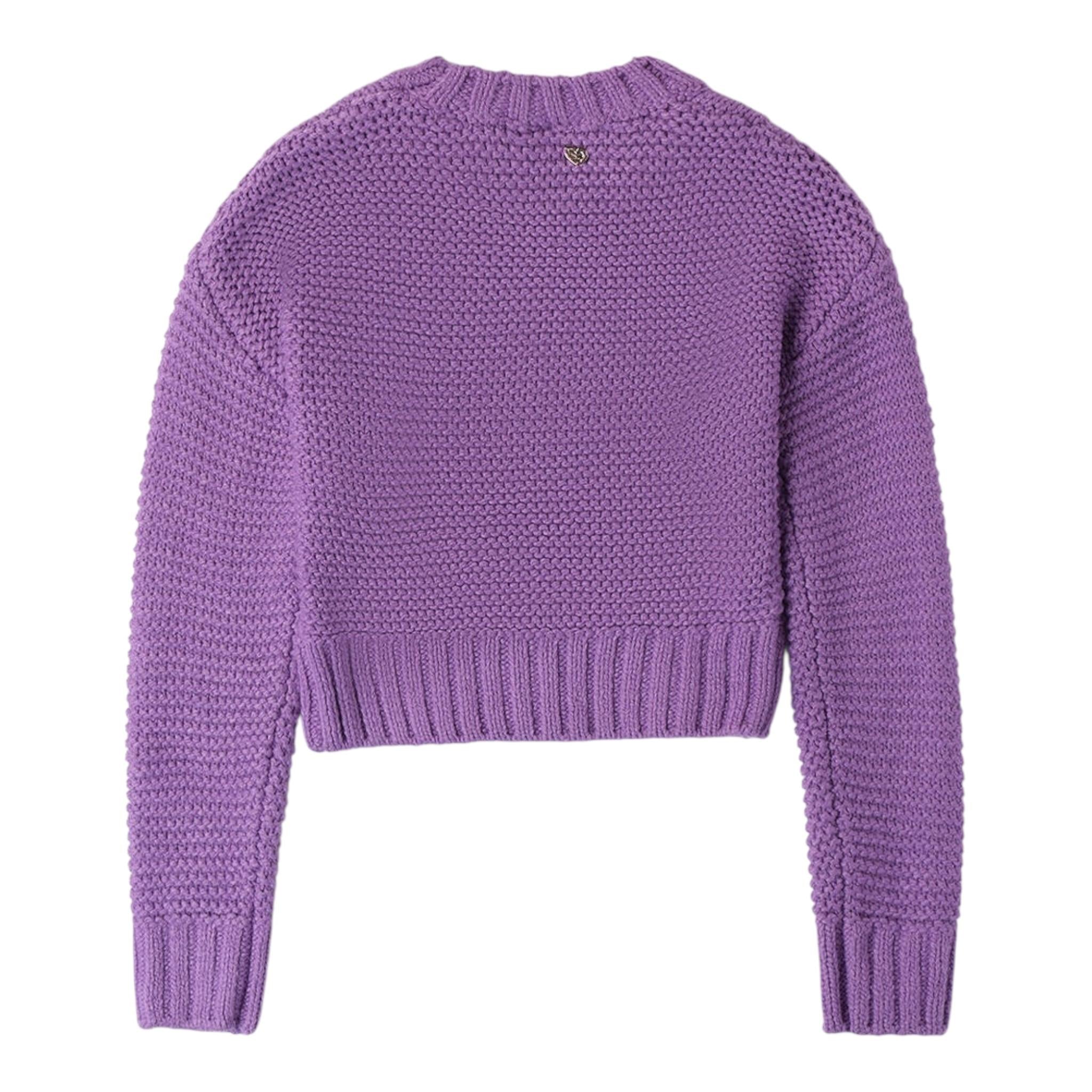 SARABANDA maglia tinta unita mezzo collo Viola per Bambina 0A777 VIOLA SARABANDA 