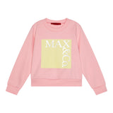 Max Mara Felpa Chiusa Girocollo Tinta Unita con Logo per Bambina MX0037 ROSA MAX MARA 