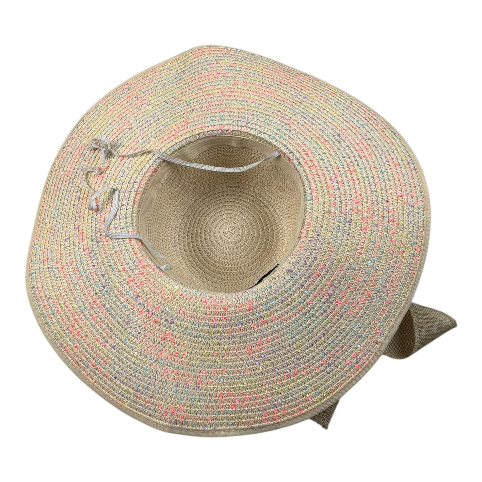 Fun & Fun Cappello In Paglia Tinta Unita con Fiocco per Bambina FNJAC12218 BEIGE FUN & FUN 