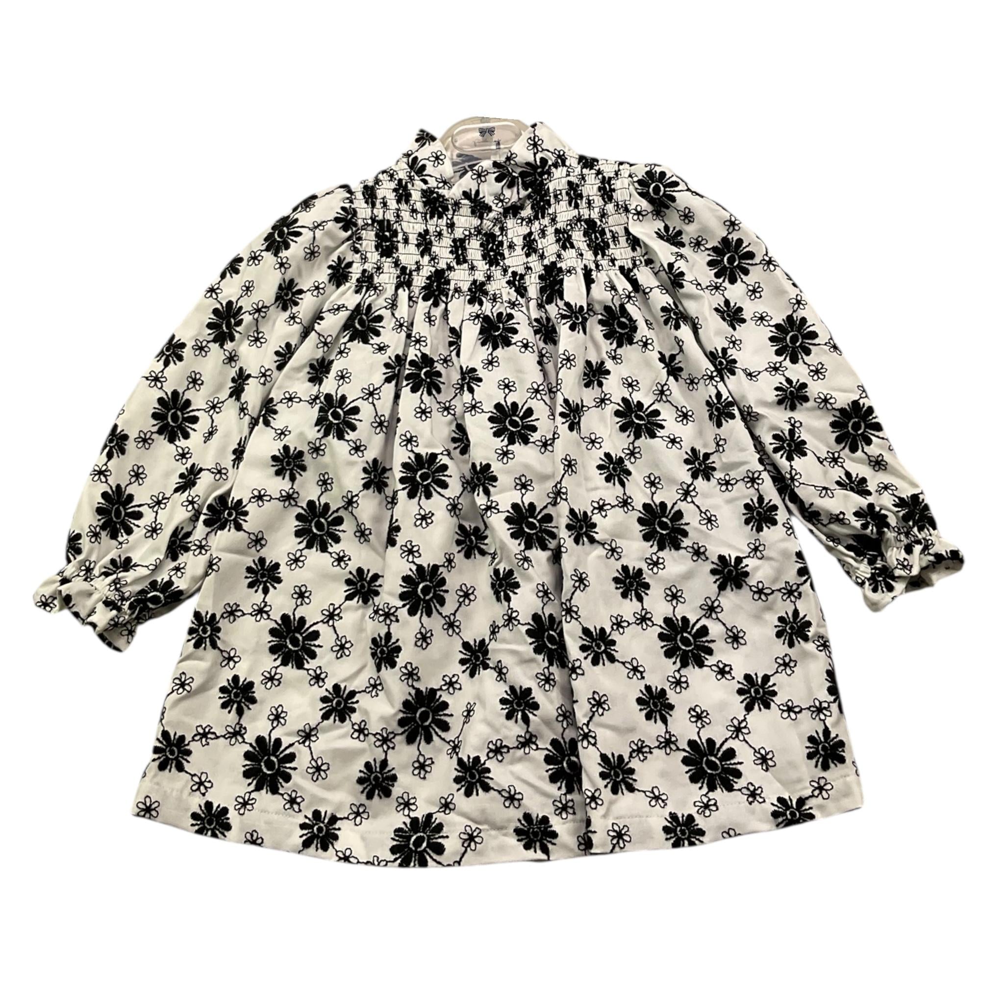 PICCOLA LUDO abito manica lunga tinta unita fantasia floreale Bianco per Bambina BS9WB0344 BIANCO PICCOLA LUDO 