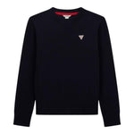 Guess Maglia Girocollo Tinta Unita con Logo per Bambino L0YR03Z2VV0 BLU GUESS 