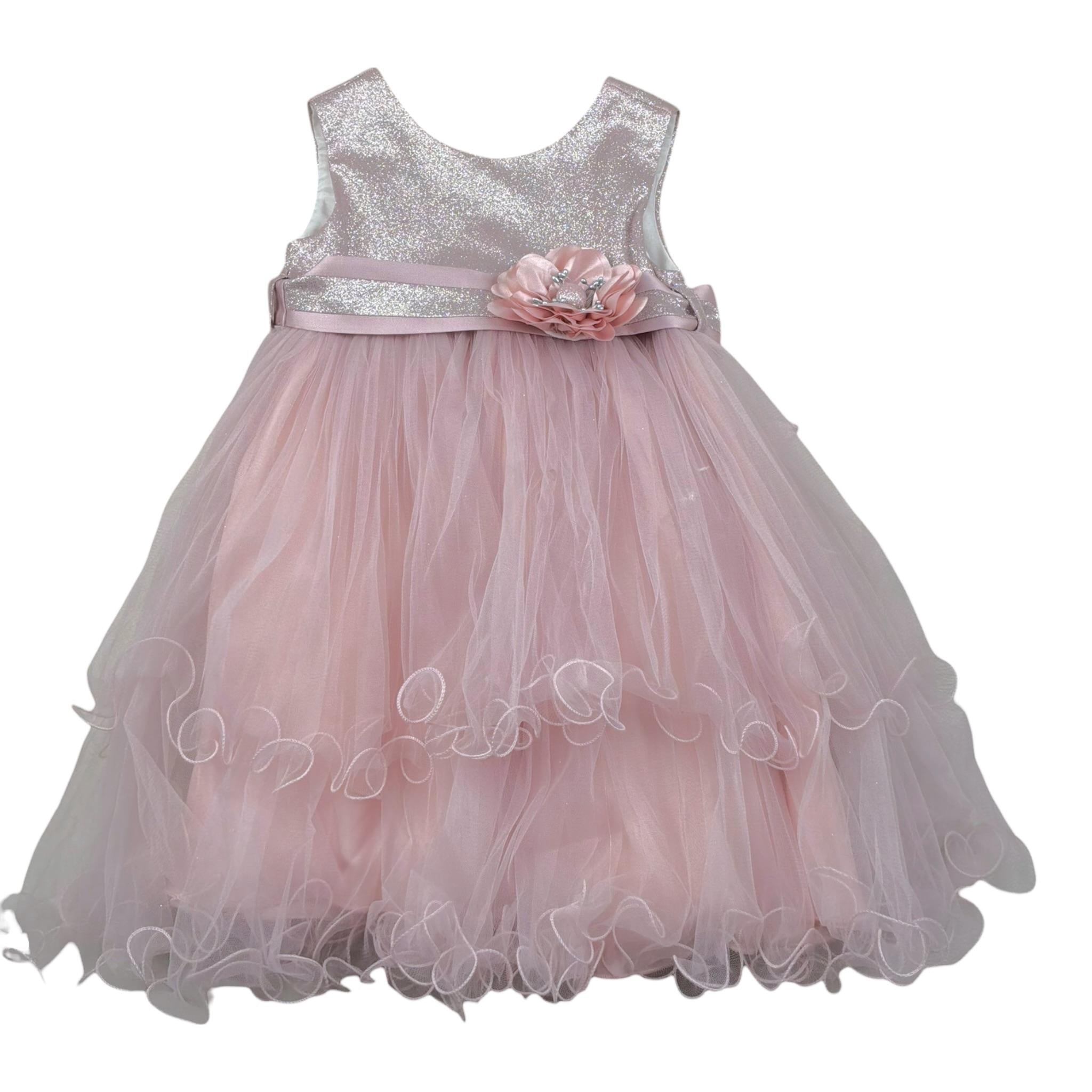 Bella Brilli Abito Cerimonia Girmanica Tinta Unita per Bambina 111 ROSA BELLA BRILLI 