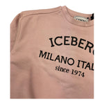 ICEBERG felpa chiusa girocollotinta unita con stampa logo Rosa per Bambina MFICE5334J ROSA ICEBERG 