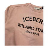 ICEBERG felpa chiusa girocollotinta unita con stampa logo Rosa per Bambina MFICE5334J ROSA ICEBERG 