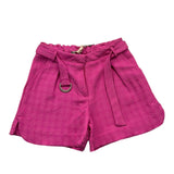 Manila Grace Short Tinta Unita Con Cintura Rosa Per Bambina