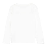 MISS BLUMARINE shirt girocollo tinta unita con stampa brillantinata Bianco per Bambina IF4127 BIANCO MISS BLUMARINE 