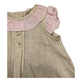 La Stupenderia Completo 2 Pezzi Camicia-Culotte Bicolore Beige/Rosa per Neonata