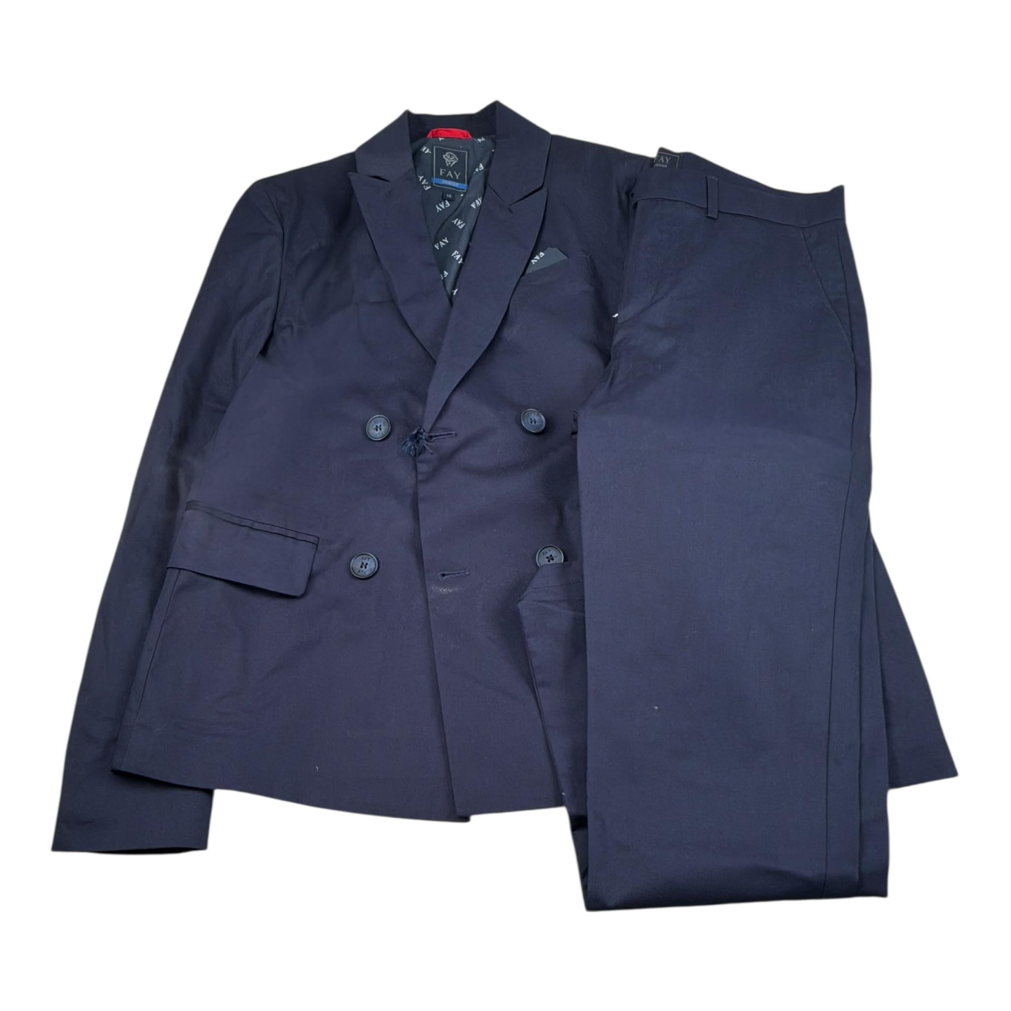 Fay Completo 2 Pezzi Giacca-Pantalone Tinta Unita per Bambino FU3P40 BLU FAY 