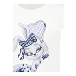 Monnalisa T-Shirt Girocollo Tinta Unita con Stampa per Bambina 19E615 BIANCO MONNALISA 